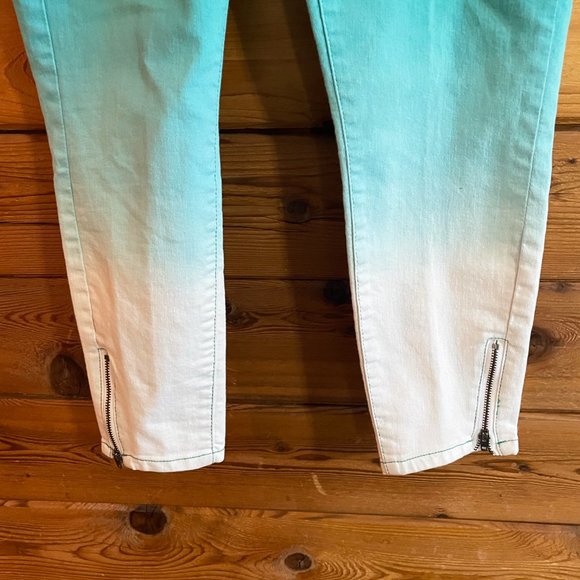 PRANA Jett Green White Ombré Ankle Skinny Jeans 0/25 - Picture 6 of 10